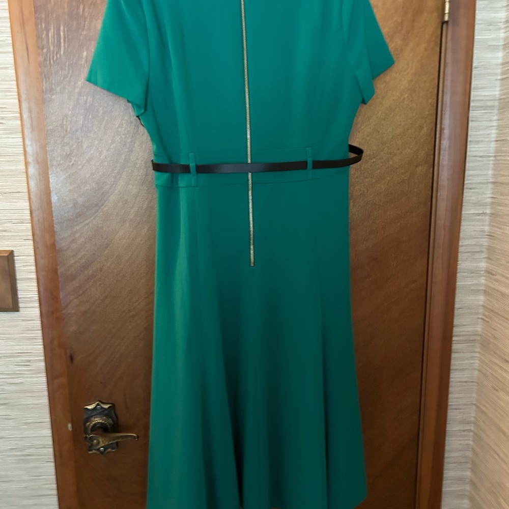 NWT Calvin Klein midi length, belted dress